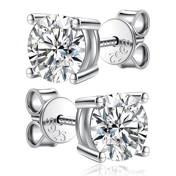 2.0ct Moissanite Earrings for Women Lab Grown Diamond Ear Studs 925 Sterling Silver Fine Jewelry Gift