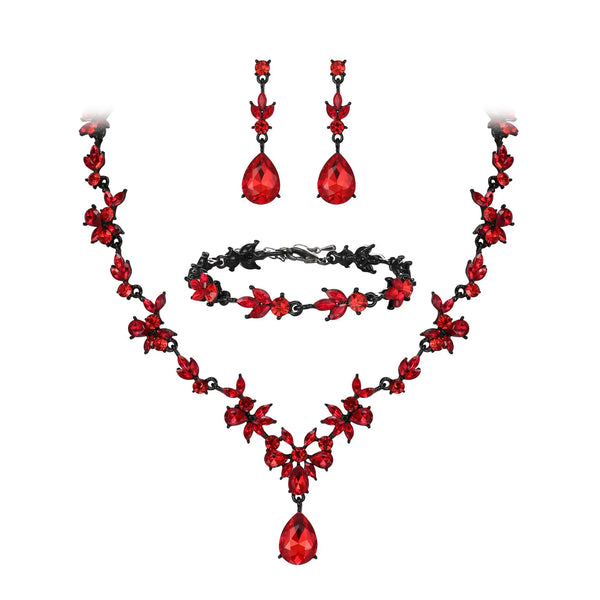 Luxury Tiaras Crown Jewelry Sets for Women Wedding Bridal Necklace Bracelet Earrings and Crown Party Birthday Gifts 4 pcs set