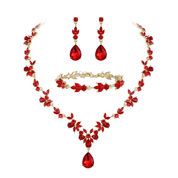 Luxury Tiaras Crown Jewelry Sets for Women Wedding Bridal Necklace Bracelet Earrings and Crown Party Birthday Gifts 4 pcs set