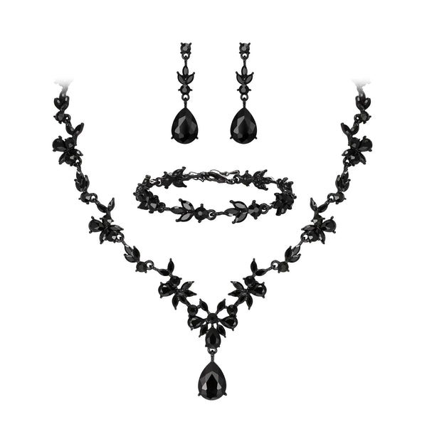 Luxury Tiaras Crown Jewelry Sets for Women Wedding Bridal Necklace Bracelet Earrings and Crown Party Birthday Gifts 4 pcs set